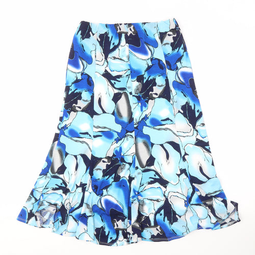 Saloos Women's Blue Floral Skirt, Size 14