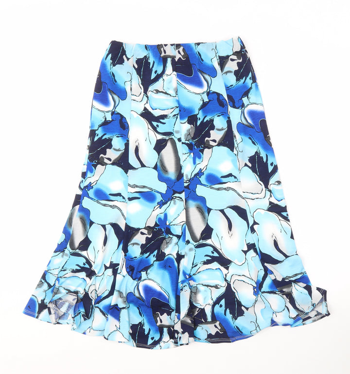 Saloos Women's Blue Floral Skirt, Size 14