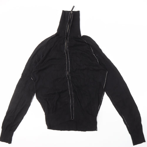 Zara Man Black Full Zip Jumper, Size M, Cotton