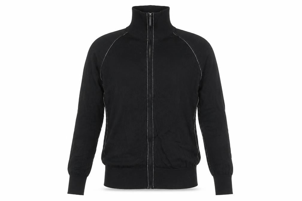 Front view of Zara Man Black Full Zip Jumper, size M, Cotton