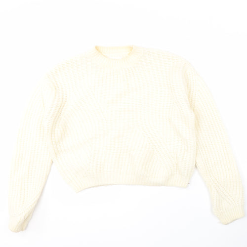 Zara Girls Ivory Acrylic Knit Pullover Jumper, Size 13-14