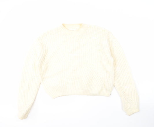 Zara Girls Ivory Acrylic Knit Pullover Jumper, Size 13-14