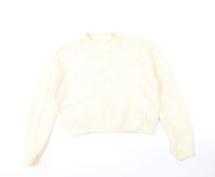 Zara Girls Ivory Acrylic Knit Pullover Jumper, Size 13-14