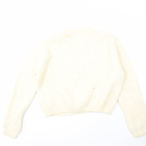 Zara Girls Ivory Acrylic Knit Pullover Jumper, Size 13-14