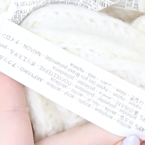Zara Girls Ivory Acrylic Knit Pullover Jumper, Size 13-14