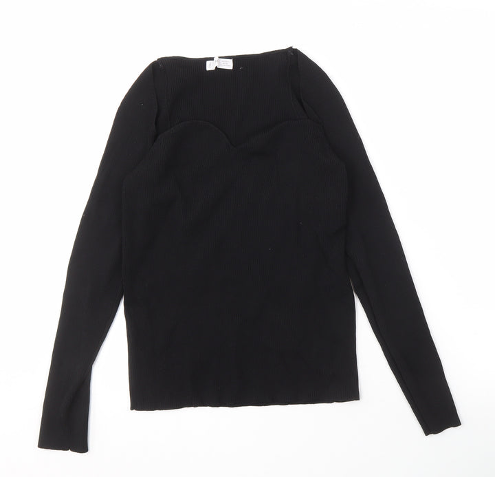 MNG Women's Black Long Sleeve Knit Top XL