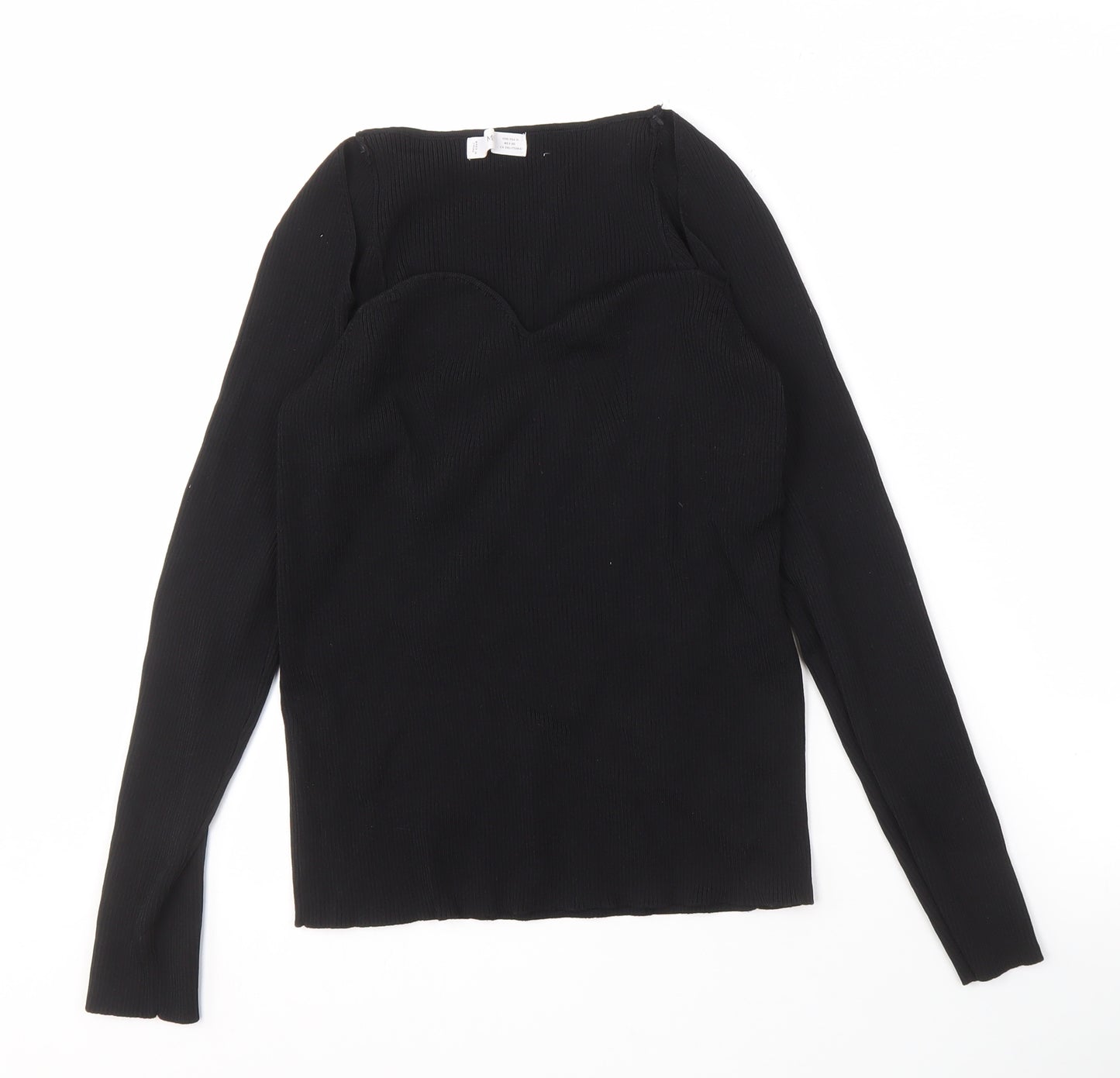 MNG Women's Black Long Sleeve Knit Top XL
