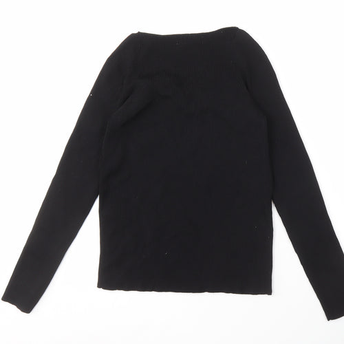 MNG Women's Black Long Sleeve Knit Top XL