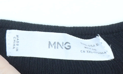 MNG Women's Black Long Sleeve Knit Top XL
