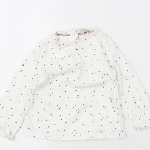 John Lewis Unisex Baby White Stars Blouse, 9-12 Months, Cotton