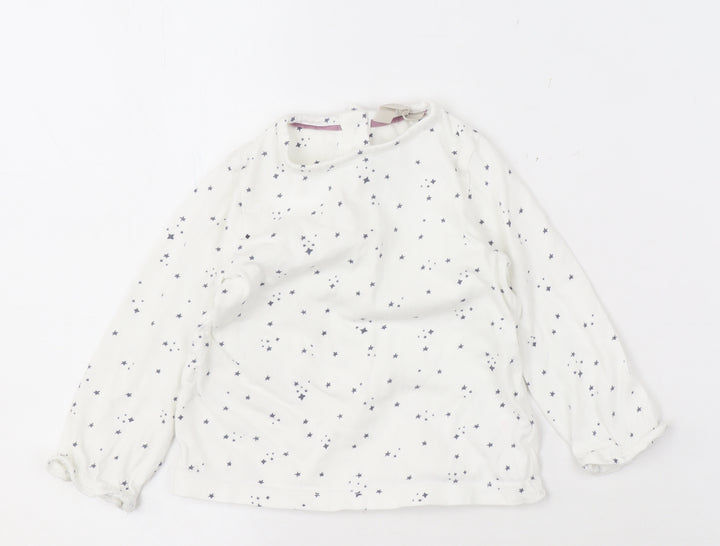 John Lewis Unisex Baby White Stars Blouse, 9-12 Months, Cotton