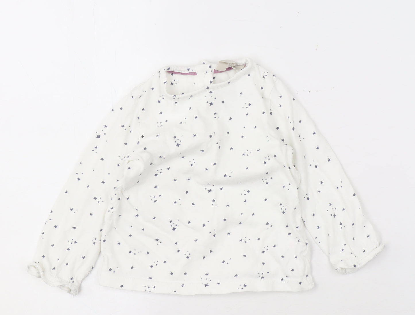 John Lewis Unisex Baby White Stars Blouse, 9-12 Months, Cotton