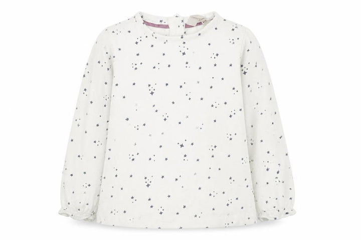 John Lewis Unisex Baby White Stars Blouse, 9-12 Months, Cotton