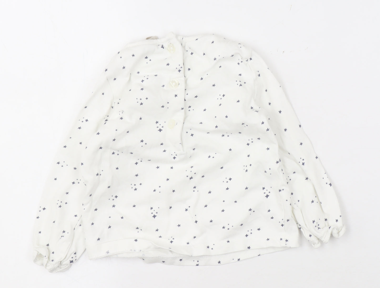 John Lewis Unisex Baby White Stars Blouse, 9-12 Months, Cotton