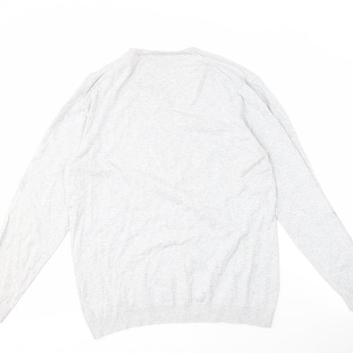 Next Men's Grey V-Neck Pullover Jumper - Large