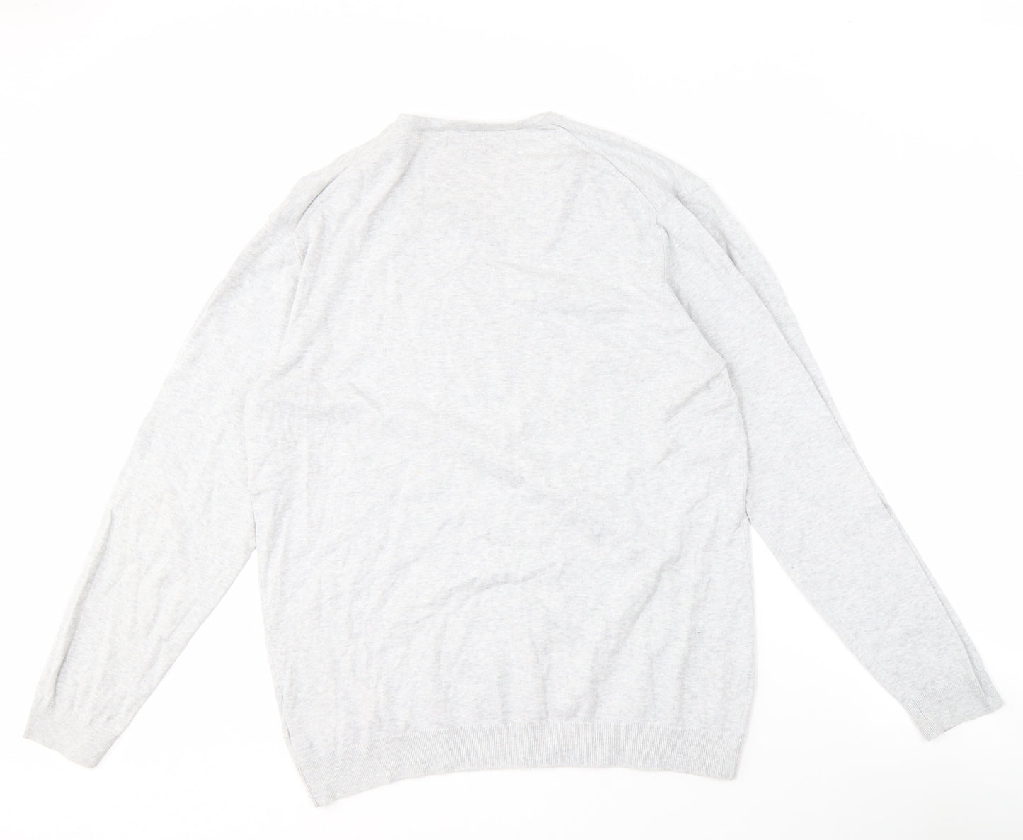 Next Men's Grey V-Neck Pullover Jumper - Large