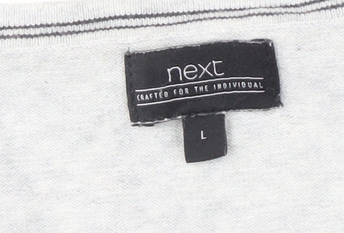 Next Men's Grey V-Neck Pullover Jumper - Large