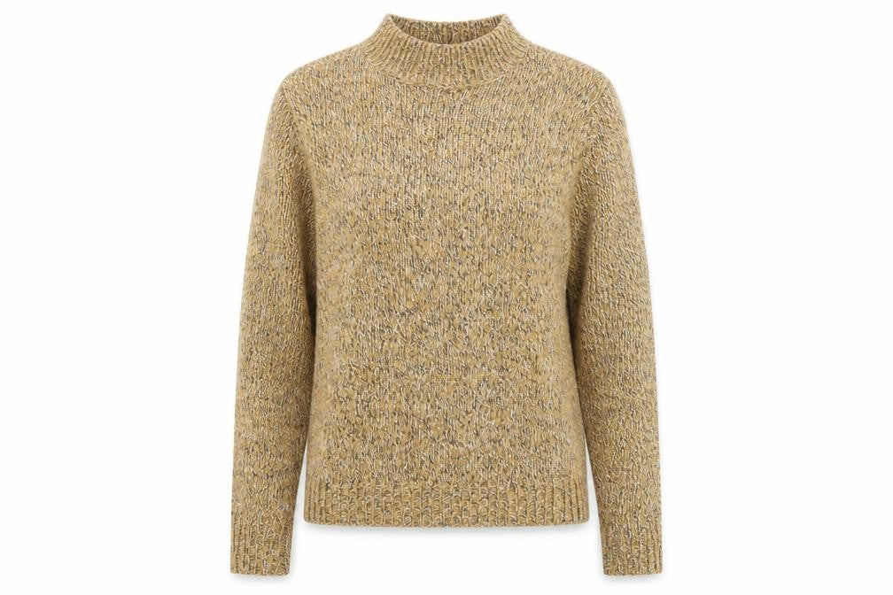 Front view of Vero Moda Women's Mock Neck Brown Jumper M