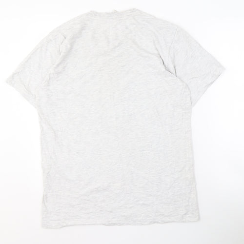 American Apparel White Graphic Men's L T-Shirt, Rainbow Style