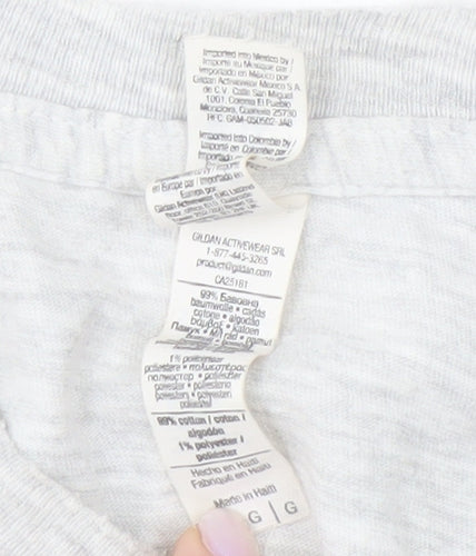 American Apparel White Graphic Men's L T-Shirt, Rainbow Style