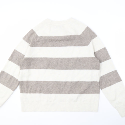 Marks and Spencer Women’s Brown Striped Pullover Jumper M