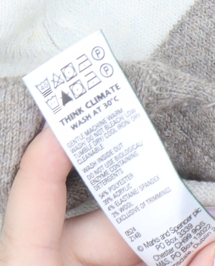 Marks and Spencer Women’s Brown Striped Pullover Jumper M