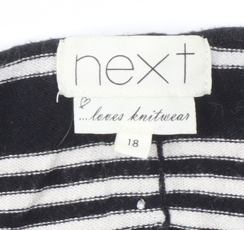 Next Women's Black Striped Pullover Jumper Size 18