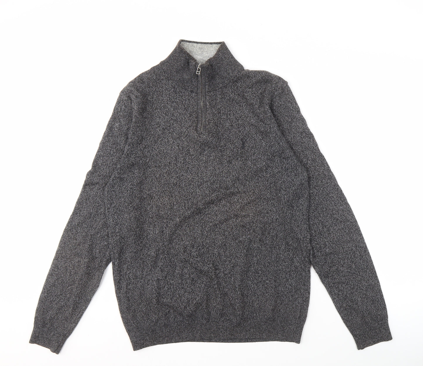 Next Men's Grey Full Zip Jumper, M, Cotton Blend