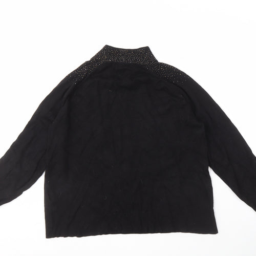 Sfera Women's Black Studded Pullover Jumper L