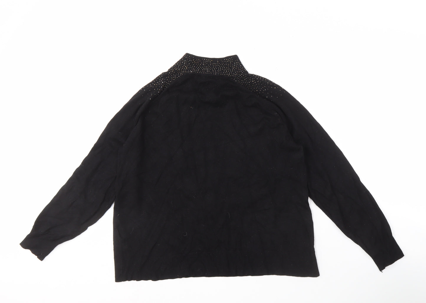 Sfera Women's Black Studded Pullover Jumper L