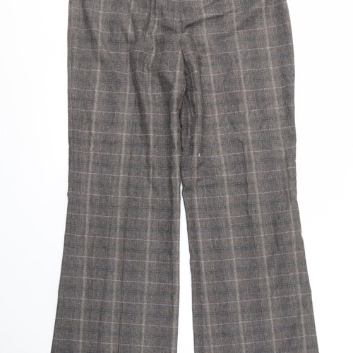 Next Women's Brown Plaid Trousers, Size 14, Business Wear