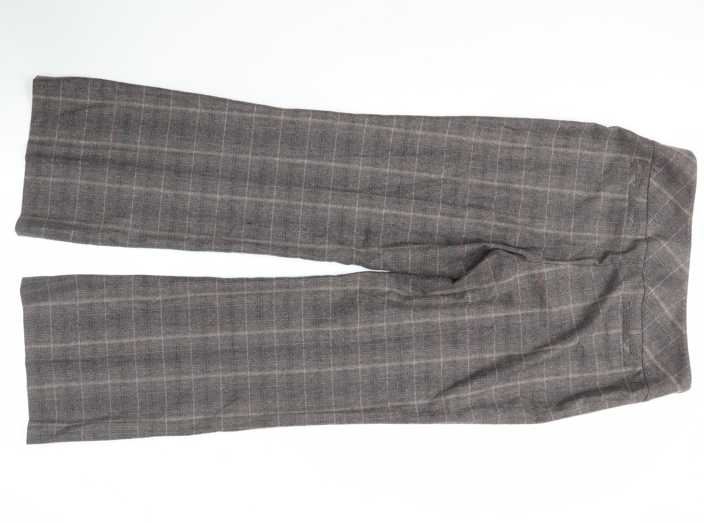 Next Women's Brown Plaid Trousers, Size 14, Business Wear