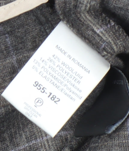 Next Women's Brown Plaid Trousers, Size 14, Business Wear