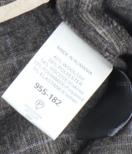 Next Women's Brown Plaid Trousers, Size 14, Business Wear
