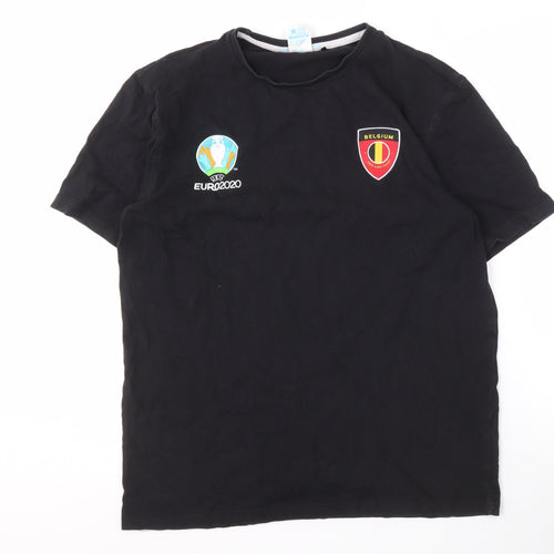 UEFA Euro 2020 Men's Black M T-Shirt, Sports Theme