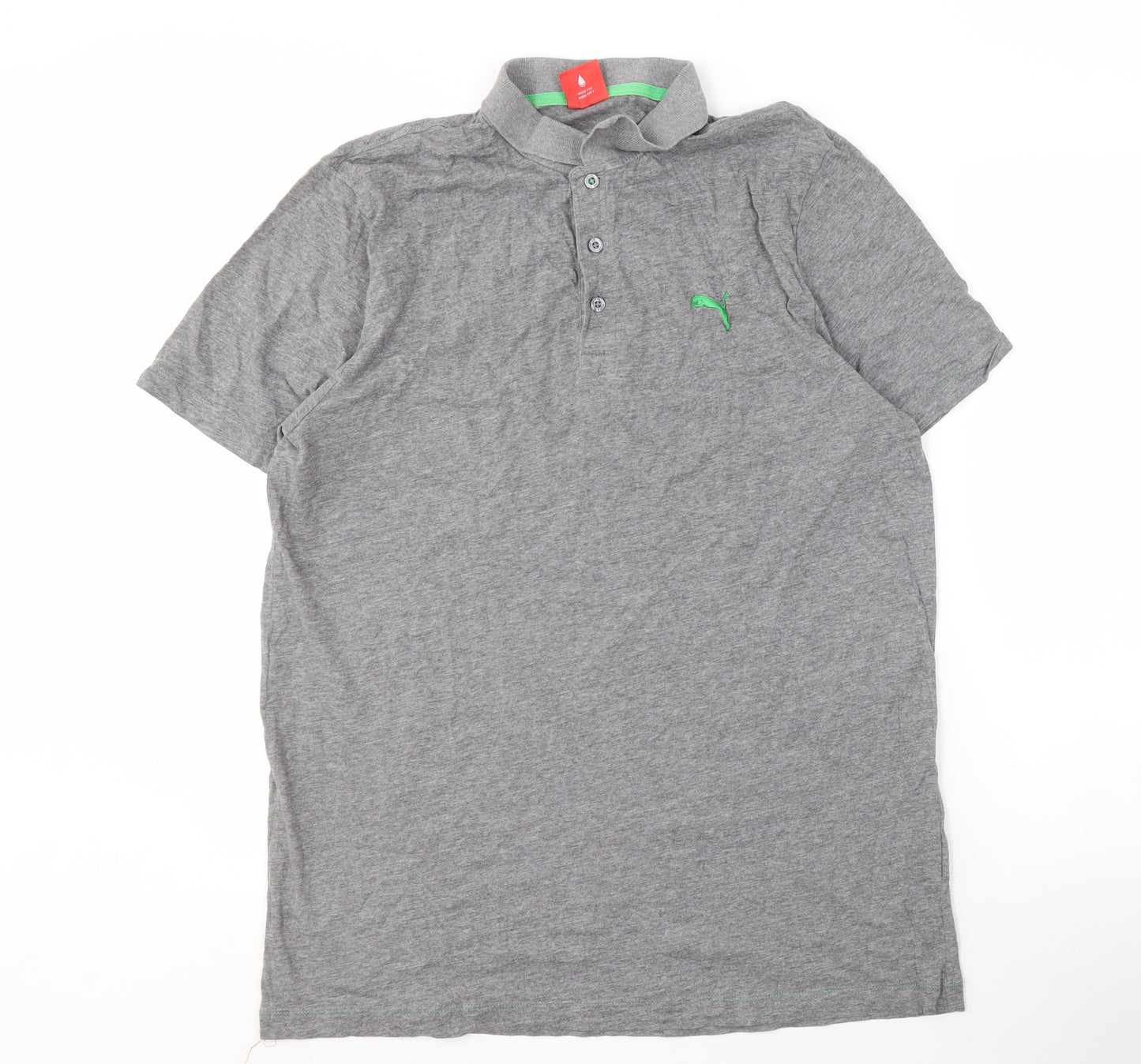 Puma Men's Grey Polo Shirt L Short Sleeve Casual