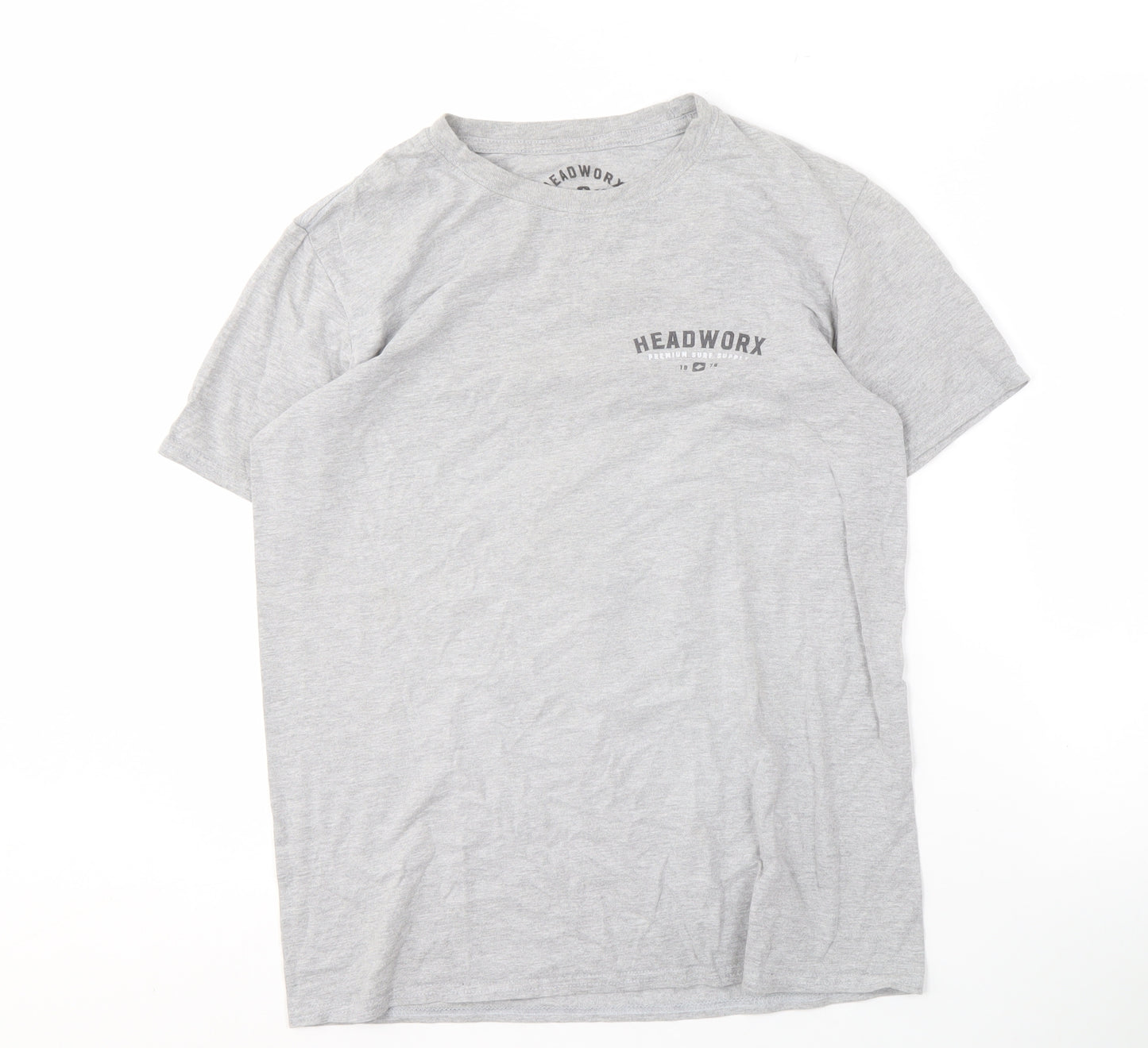 Headworx Men's Grey Skull Surf Graphic T-Shirt, Size M