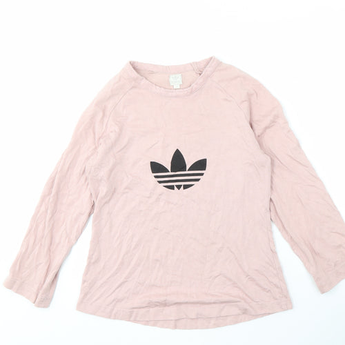 Adidas Women's Pink Long Sleeve Crew Neck T-Shirt