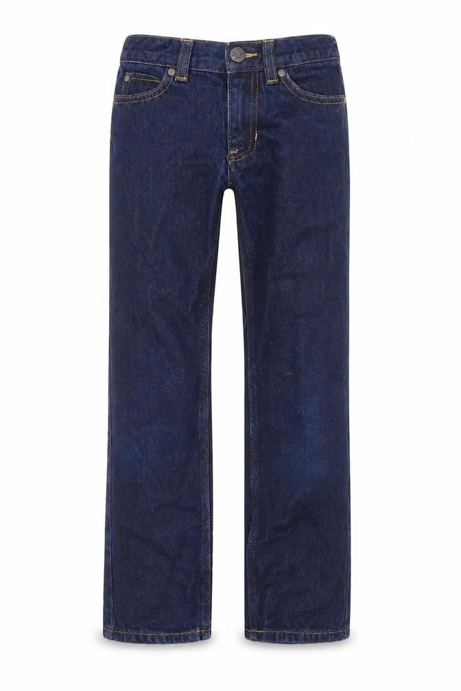 Front view of Lands' End boys’ blue straight jeans -, size 10