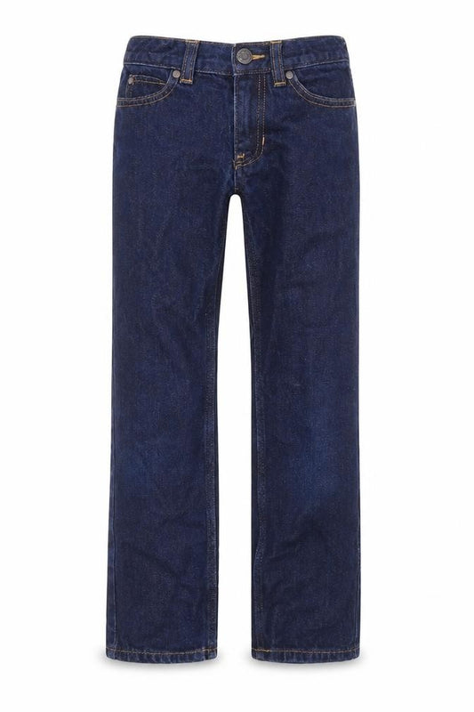 Front view of Lands' End boys’ blue straight jeans -, size 10