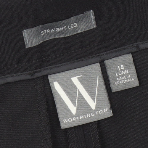 Worthington Women's Black Straight Leg Trousers Size 14