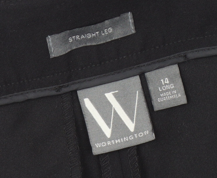 Worthington Women's Black Straight Leg Trousers Size 14