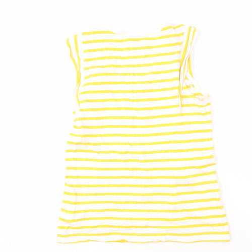 Voile Bleue Women's Yellow Striped V-Neck Top