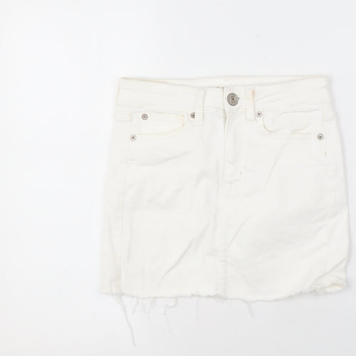American Eagle Women's White Short Fringe Skirt, Size 4