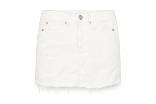 Front view of American Eagle Women's White Short Fringe Skirt, size 4