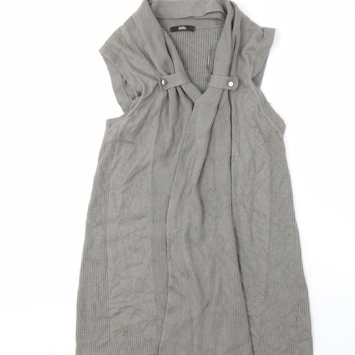 Marks and Spencer Women's Grey Knit Open Front Vest Size 14