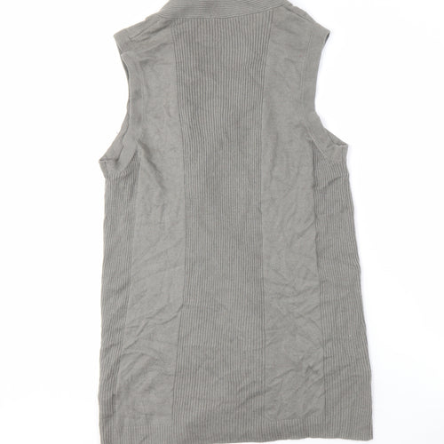Marks and Spencer Women's Grey Knit Open Front Vest Size 14