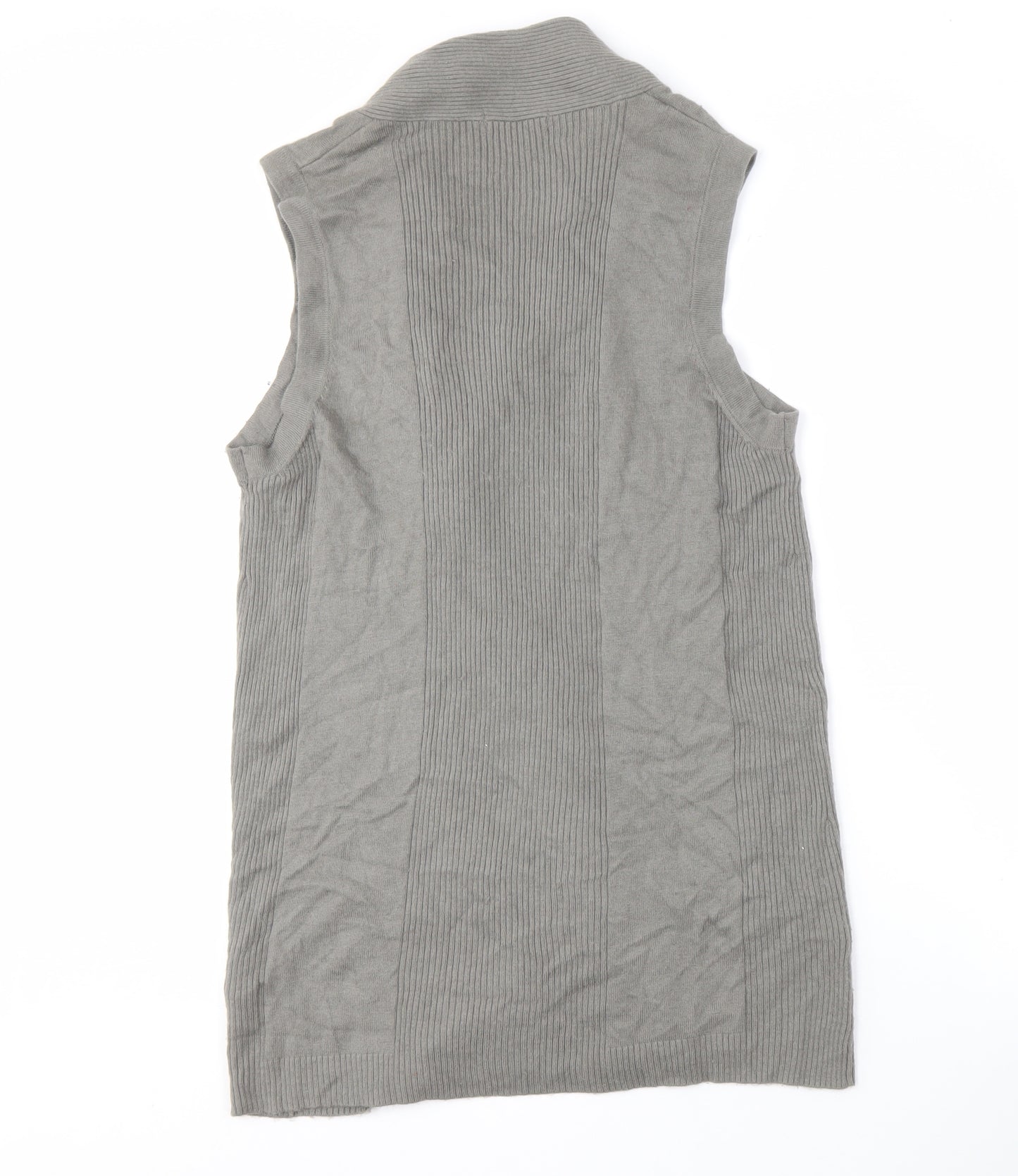 Marks and Spencer Women's Grey Knit Open Front Vest Size 14