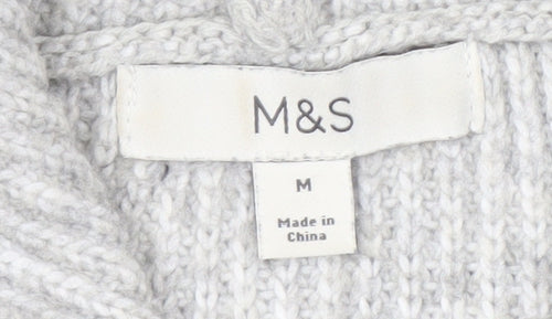 Marks and Spencer Grey Hooded Jumper M