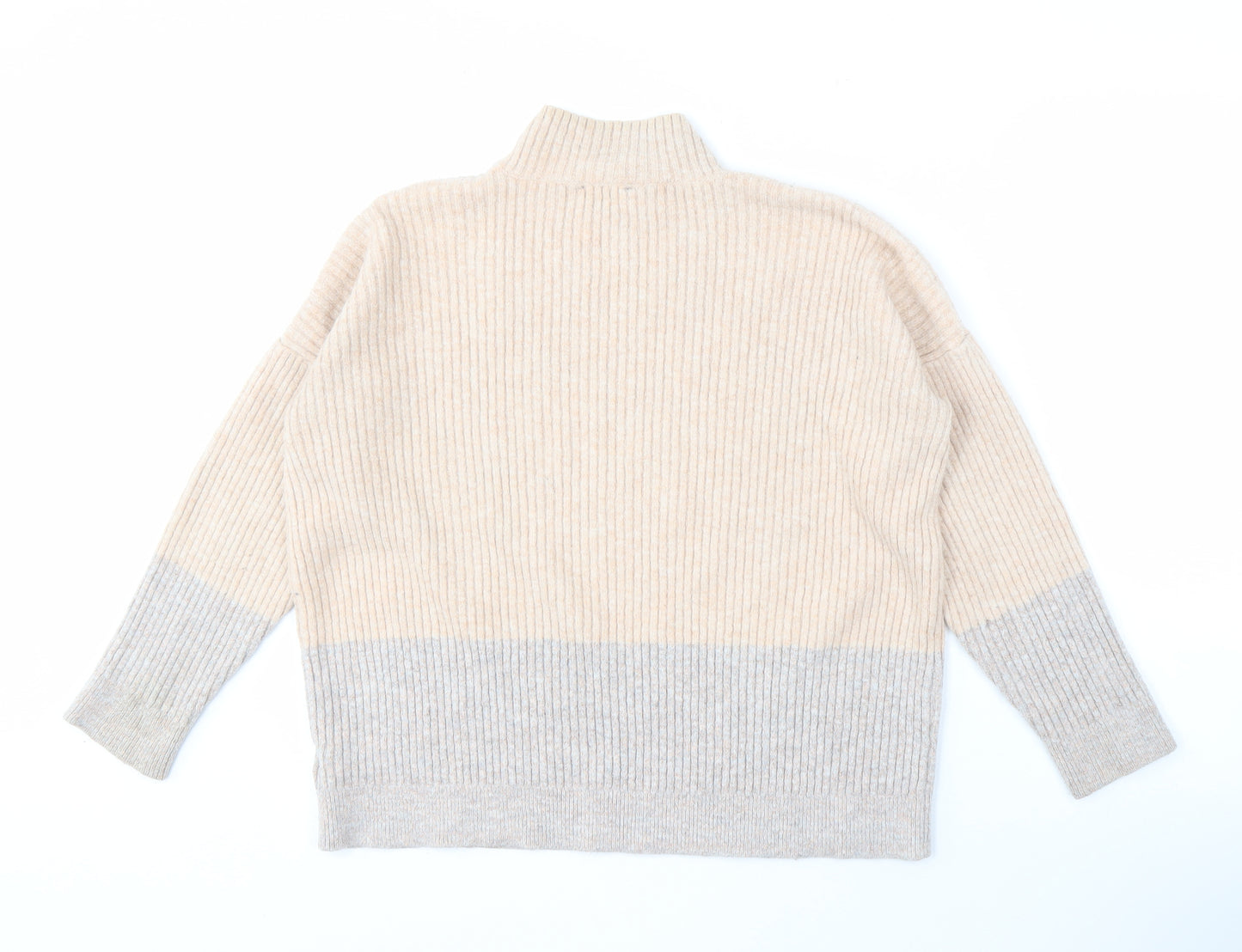 Marks and Spencer Women's Beige High Neck Jumper - Large